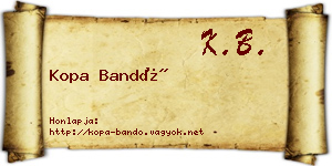 Kopa Bandó névjegykártya
